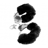 Металлические наручники Furry Love Cuffs с черным мехом - Pipedream - купить с доставкой в Балашихе