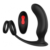 Черный массажер простаты REMOTE P-PLEASER - Dream Toys - в Балашихе купить с доставкой