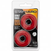 Набор из 2 красных эрекционных колец DONUT RINGS OVERSIZED - Blush Novelties - в Балашихе купить с доставкой