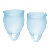 Набор голубых менструальных чаш Feel confident Menstrual Cup - Satisfyer - купить с доставкой в Балашихе