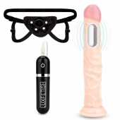 Регулируемые трусики с вибрирующей насадкой - 21 см. - Lux Fetish - купить с доставкой в Балашихе