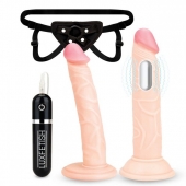 Регулируемые трусики с 2 насадками - 16 и 15 см. - Lux Fetish - купить с доставкой в Балашихе