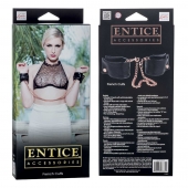 Черные мягкие наручники Entice French Cuffs с цепью - California Exotic Novelties - купить с доставкой в Балашихе