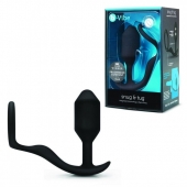 Черное эрекционное кольцо с анальным плагом Snug   Tug - b-Vibe - в Балашихе купить с доставкой