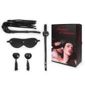 Эротический набор в черном цвете: маска, кляп, пэстисы, плётка - Notabu - купить с доставкой в Балашихе