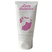 Лубрикант на водной основе с ароматом малины Love Protection Raspberry - 50 мл. - Lola Games - купить с доставкой в Балашихе