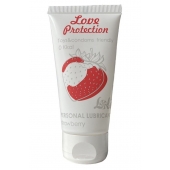 Лубрикант на водной основе с ароматом малины Love Protection Strawberry - 50 мл. - Lola Games - купить с доставкой в Балашихе