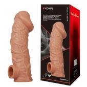 Телесная насадка на фаллос с фиксацией мошонки EXTREME SLEEVE - 15,6 см. - KOKOS - в Балашихе купить с доставкой