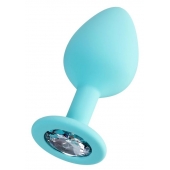 Мятная анальная втулка Brilliant с прозрачным кристаллом - 8 см. - ToyFa - купить с доставкой в Балашихе