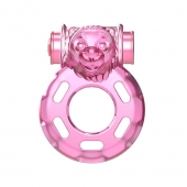 Розовое эрекционное кольцо с вибрацией Pink Bear - Baile - в Балашихе купить с доставкой