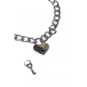 Серебристый ошейник Embrace с ключиком - Lola Games - купить с доставкой в Балашихе