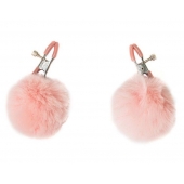 Зажимы на соски Angelic с розовыми меховыми шариками - Lola Games - купить с доставкой в Балашихе