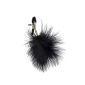 Зажимы на соски с черным пухом Euphoric - Lola Games - купить с доставкой в Балашихе