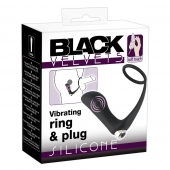 Черное эрекционное кольцо с анальной вибропробкой Vibrating Ring   Plug - Orion - в Балашихе купить с доставкой