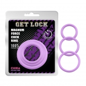 Набор из 3 сиреневых эрекционных колец Magnum Force Cock Ring - Chisa - в Балашихе купить с доставкой
