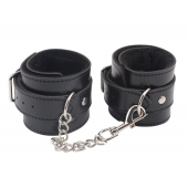 Черные оковы на ноги Obey Me Leather Ankle Cuffs - Chisa - купить с доставкой в Балашихе