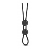 Черное двойное эрекционное лассо Silicone Double Loop Cock Ring - Blush Novelties - в Балашихе купить с доставкой