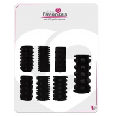 Набор из 7 черных насадок PENIS SLEEVES SET - Dream Toys - в Балашихе купить с доставкой