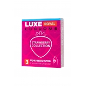 Презервативы с ароматом клубники LUXE Royal Strawberry Collection - 3 шт. - Luxe - купить с доставкой в Балашихе