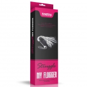 Серебристая плетка Struggle My Flogger с черной ручкой - 45 см. - Lovetoy - купить с доставкой в Балашихе