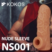 Телесная открытая насадка-реалистик с подхватом мошонки Nude Sleeve M - 12 см. - KOKOS - в Балашихе купить с доставкой