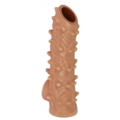 Телесная насадка с шипами и открытой головкой Nude Sleeve L - 14 см. - KOKOS - в Балашихе купить с доставкой