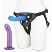 Страпон унисекс Beginners Strap-On с 2 насадками - 15 и 13 см. - Lux Fetish - купить с доставкой в Балашихе