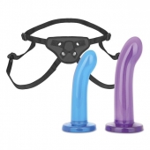 Страпон унисекс Beginners Strap-On с 2 насадками - 15 и 13 см. - Lux Fetish - купить с доставкой в Балашихе