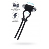 Черное эрекционное лассо на пенис Jat - A-toys - в Балашихе купить с доставкой