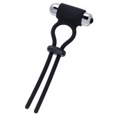 Черное эрекционное лассо на пенис Jat - A-toys - в Балашихе купить с доставкой