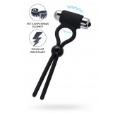 Черное эрекционное лассо Ect с виброэлементом - A-toys - в Балашихе купить с доставкой