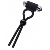 Черное эрекционное лассо Ect с виброэлементом - A-toys - в Балашихе купить с доставкой