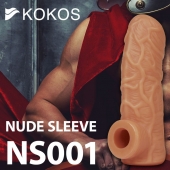Телесная открытая насадка-реалистик с подхватом мошонки Nude Sleeve S - 10 см. - KOKOS - в Балашихе купить с доставкой