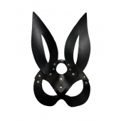 Черная кожаная маска зайки Miss Bunny - БДСМ Арсенал - купить с доставкой в Балашихе