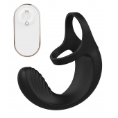 Черный анальный стимулятор с эрекционными кольцами Remote Couple Teaser - Dream Toys - в Балашихе купить с доставкой