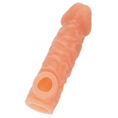 Телесная закрытая насадка с шершавой головкой Cock Sleeve Size M - 15,6 см. - KOKOS - в Балашихе купить с доставкой