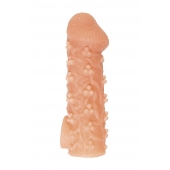 Телесная закрытая насадка с пучками шишечек Cock Sleeve Size M - 15,6 см. - KOKOS - в Балашихе купить с доставкой