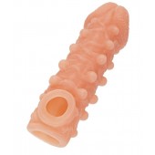 Телесная закрытая насадка с шариками Cock Sleeve Size S - 13,8 см. - KOKOS - в Балашихе купить с доставкой