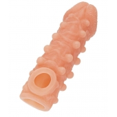 Телесная закрытая насадка с шариками Cock Sleeve Size M - 15,6 см. - KOKOS - в Балашихе купить с доставкой