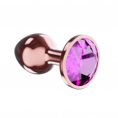 Пробка цвета розового золота с лиловым кристаллом Diamond Quartz Shine L - 8,3 см. - Lola Games - купить с доставкой в Балашихе