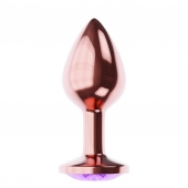 Пробка цвета розового золота с фиолетовым кристаллом Diamond Amethyst Shine L - 8,3 см. - Lola Games - купить с доставкой в Балашихе
