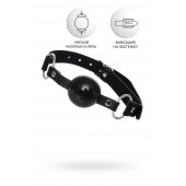 Черный кляп-шар на кожаных ремешках Anonymo - ToyFa - купить с доставкой в Балашихе