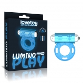 Голубое, светящееся в темноте эрекционное виброкольцо Lumino Play Vibrating Penis Ring - Lovetoy - в Балашихе купить с доставкой