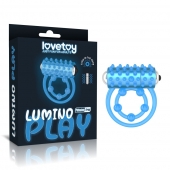 Голубое, светящееся в темноте виброкольцо Lumino Play Vibrating Penis Ring - Lovetoy - в Балашихе купить с доставкой