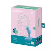 Голубой анальный вибростимулятор Deep Driver - 11,2 см. - Satisfyer - в Балашихе купить с доставкой