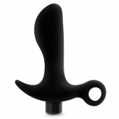 Черный анальный вибратор Silicone Vibrating Prostate Massager 01 - 10,8 см. - Blush Novelties - в Балашихе купить с доставкой