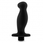 Черный анальный вибромассажёр Silicone Vibrating Prostate Massager 02 - 10,8 см. - Blush Novelties - в Балашихе купить с доставкой