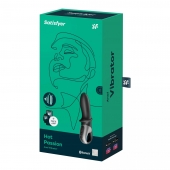 Черный анальный вибратор Hot Passion с функцией нагрева - Satisfyer - в Балашихе купить с доставкой