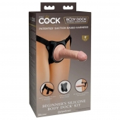 Страпон с телесной насадкой на присоске Beginner s Silicone Body Dock Kit - 14 см. - Pipedream - купить с доставкой в Балашихе