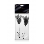 Зажимы для сосков с черными перьями Sweet Caress Feather Nipple Clumps - Sweet Caress - купить с доставкой в Балашихе